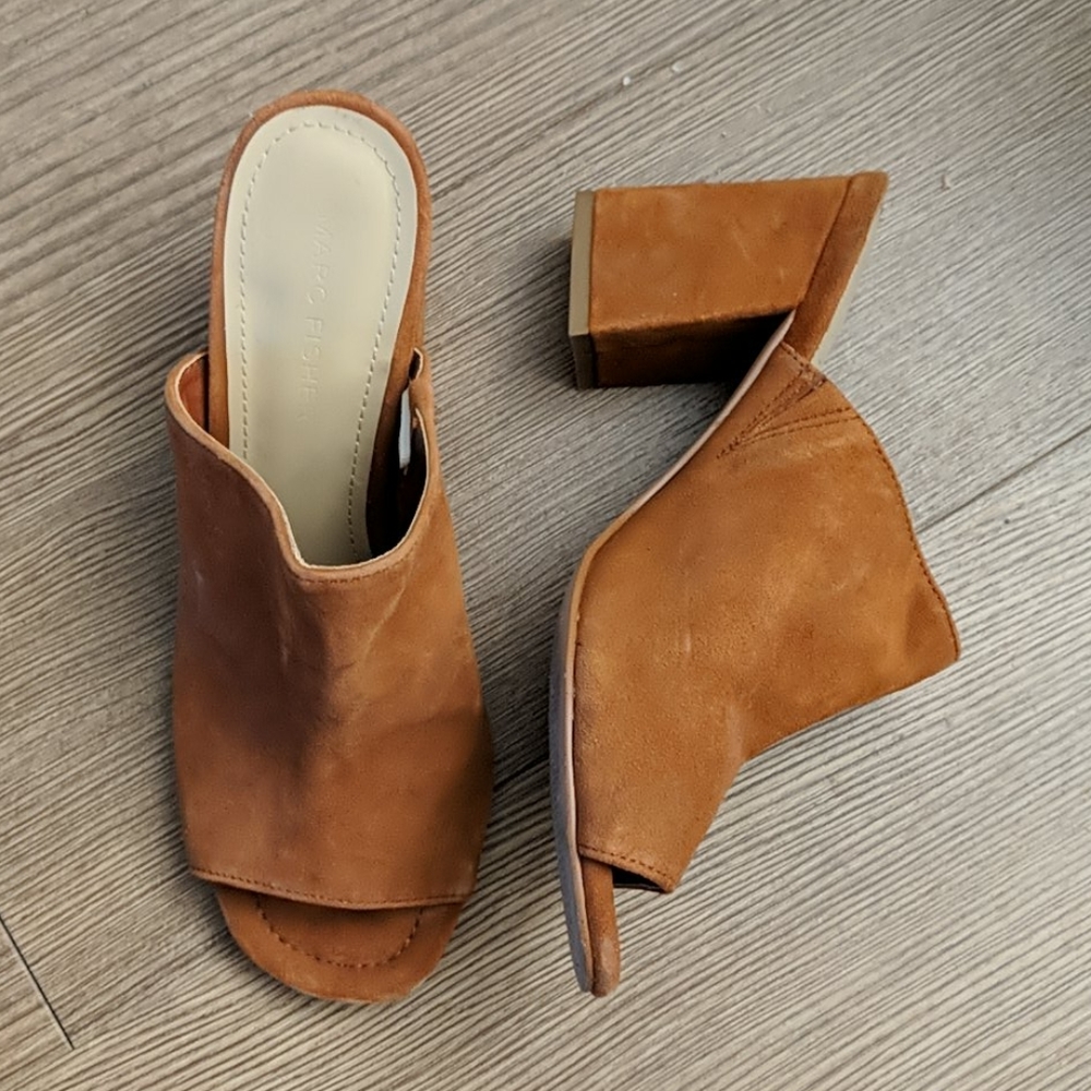 Marc Fisher Tan Suede Sandals
